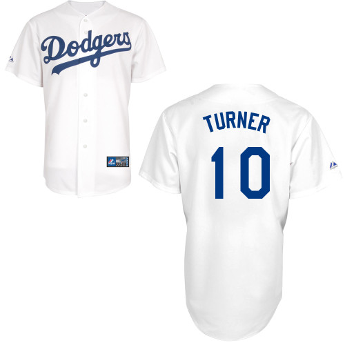 Justin Turner #10 MLB Jersey-L A Dodgers Men's Authentic Home White Baseball Jersey